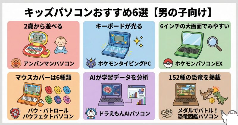 キッズパソコンおもちゃおすすめ6選【男の子向け】