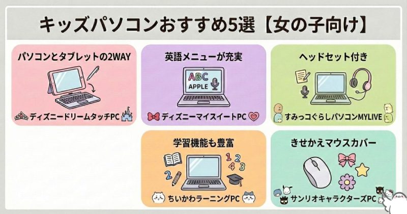 キッズパソコンおもちゃおすすめ5選【女の子向け】