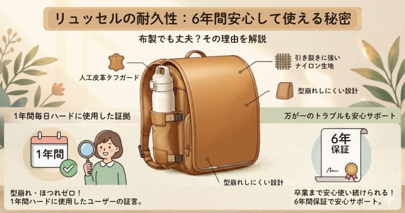 結論から言うと、リュッセルの耐久性はまったく問題ありません。