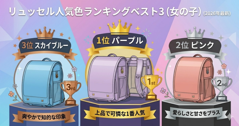 リュッセル人気色ランキングベスト3【女の子】