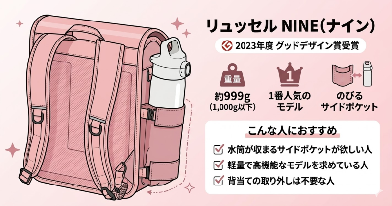 NINE：のびるポケットが1個ついている人気No.1モデル