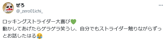 揺らしてあげると大喜び