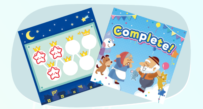 スタンプでおはなしやまなびの習慣化